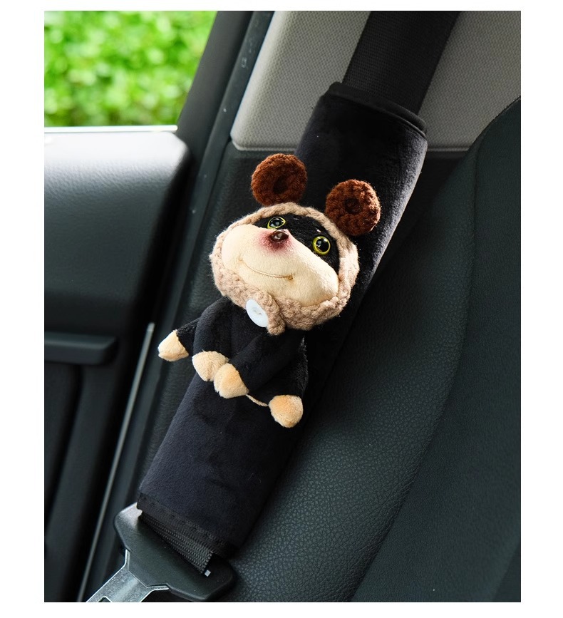 Car Seat Belt Shoulder Cover, Cute Car Doll Protective Cover, Car Interior Decoration Supplies, Creative Bee Dog
