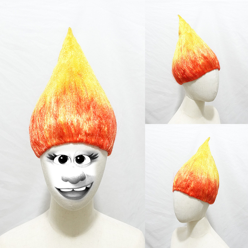 Flame Gradient Pointed-Topped Troll Wig Halloween Cosplay Elf Wig Party Stage Performance Props Wholesale Flame Gradient Pointed-Topped Troll Wig Halloween Cosplay Elf Wig Party Stage Performance Props Wholesale