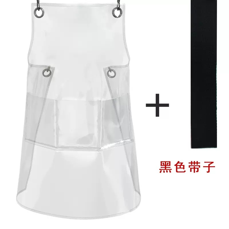 El Comercio exterior transparente TPU delantal cinta de color sólido ajustable resistente al agua y a prueba de aceite acuático lavado de coches Barbero delantal de trabajo