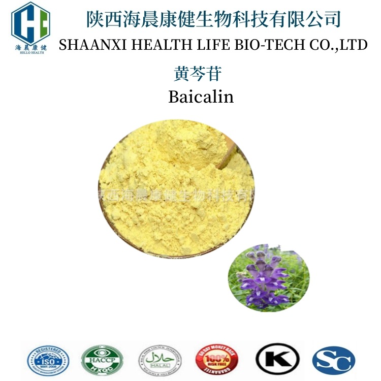 黄芩素98%  黄芩黄素 黄芩提取物 491-67-8 报送码 海晨康健
