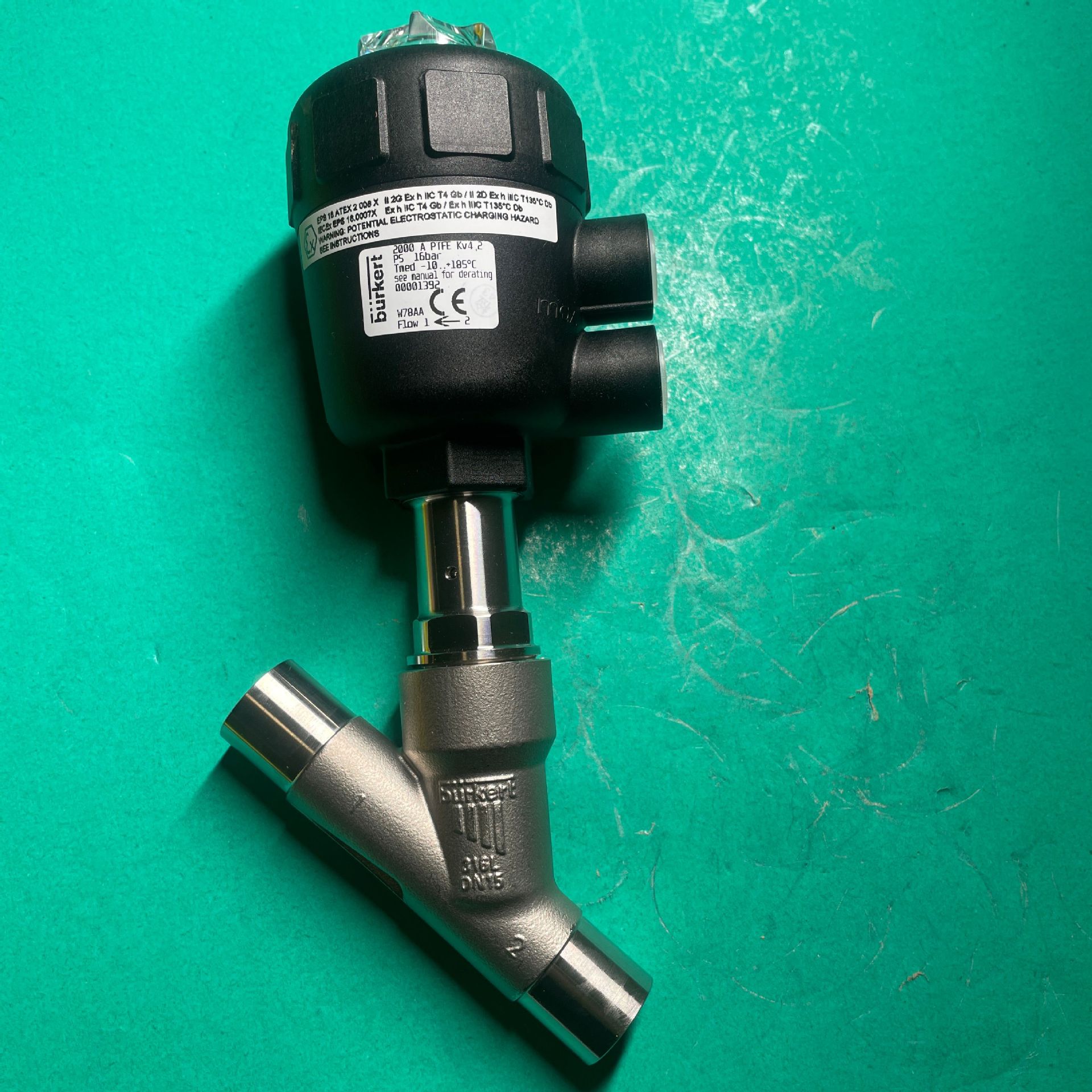 burkert 宝德 2000气动角座阀焊接2/2常闭,DN15,316 00001392现货