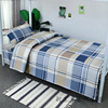 纯棉条格系列六件套学生三件套宿舍床品批发被褥套装学校六件套|ru