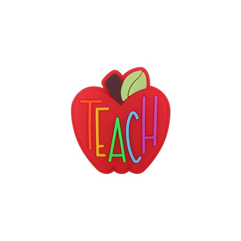 Nuevo bebé suministros de dibujos animados lindo Apple pequeñas cuentas de silicona creativa DIY chupete cadena pulsera mordedor pequeños accesorios