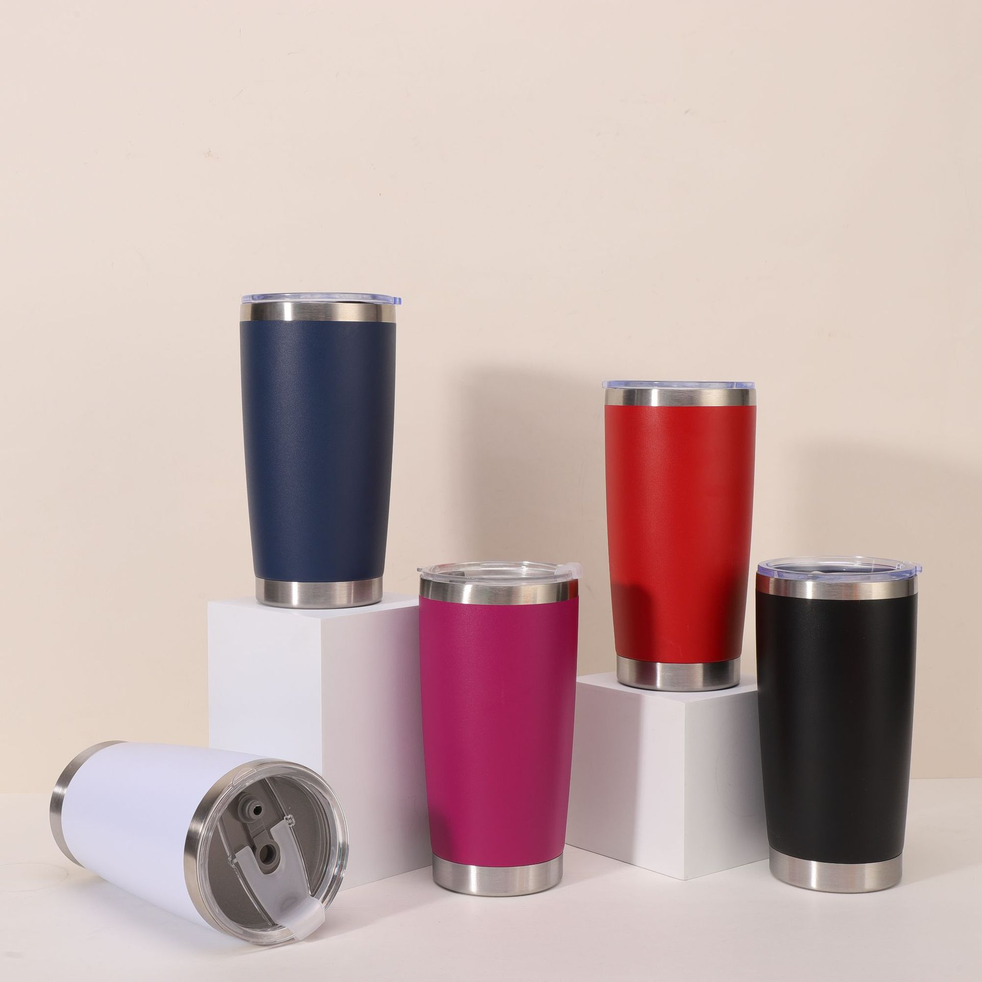 Transfronterizo Amazon de acero inoxidable 20oz taza de automóvil de doble capa de alta capacidad de acero inoxidable pulverizado hielo taza puede imprimir logotipo