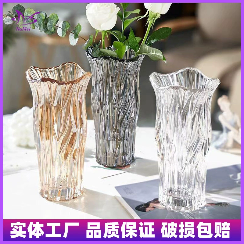 Утолщенная Хрустальная стеклянная ваза, ваза, усовершенствованная прозрачная гидропонная гостиная, обеденный стол, цветочные украшения