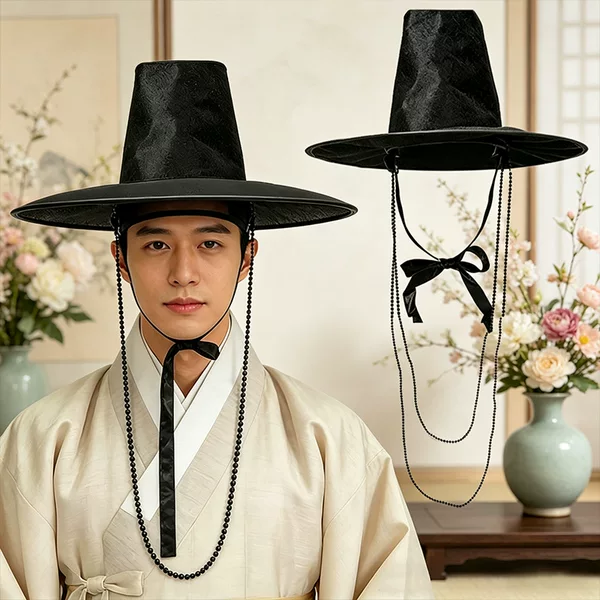 Ming Dynasty Ancient Style Black Hat, Official Hat, Korean Style Flat-Top High Hat, Korean-Style Male Group Stage Performance Hat