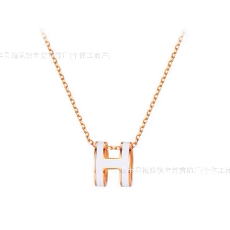 韩版简约大号彩色珐琅字母项链女高版本立体轻奢小众设计饰品批发|undefined