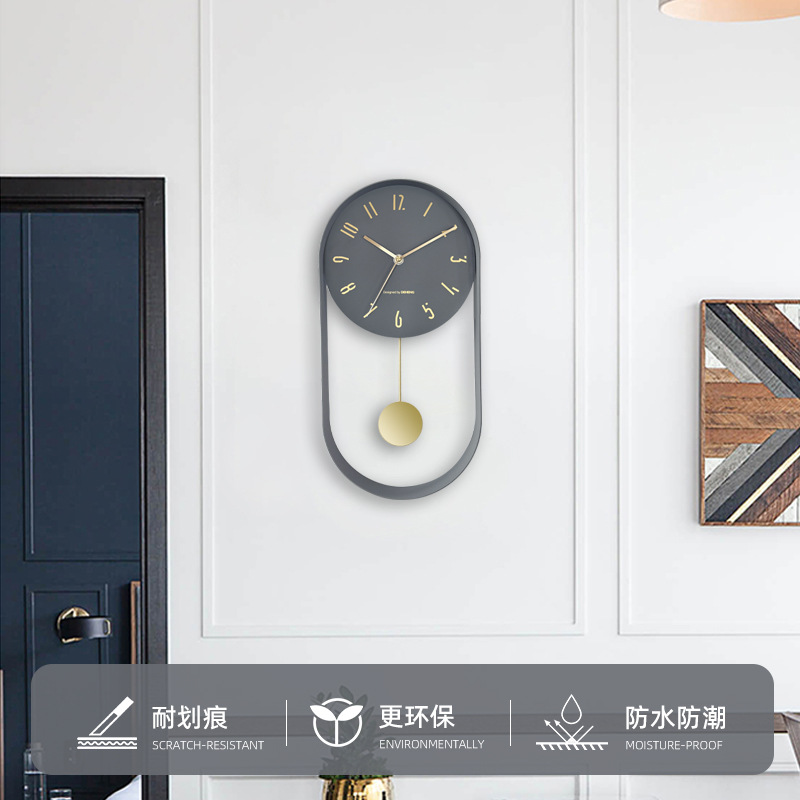 Moda luz lujo swing reloj moderno reloj creativo simple hierro reloj hogar sala de estar Reloj de pared al por mayor