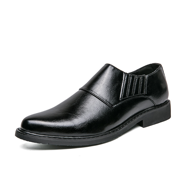 Zapatos de cuero puntiagudos para hombres 2024 cuatro estaciones de tendencia de negocios zapatos casuales juveniles versátiles zapatos de cuero de un solo pie zapatos perezosos