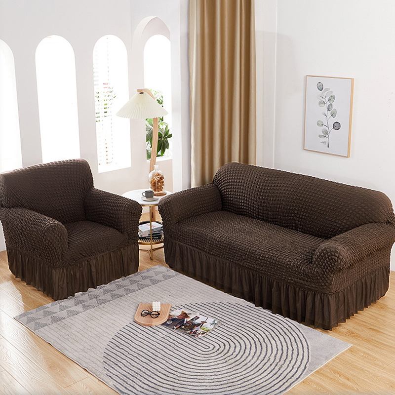 Falda funda de sofá de gasa de burbujas todo incluido cubierta elástica cubierta antipolvo cubierta de sofá al por mayor transfronteriza cojín de toalla de sofá antideslizante