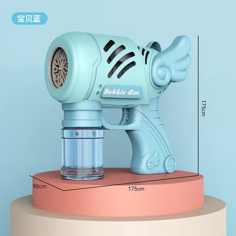Nueva pistola de burbujas de aviones máquina automática de burbujas pistola de burbujas espacial luz porosa puesto de juguete para niños al por mayor