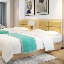 青旅宿舍床酒店家具宾馆床标准间全套公寓单双人床民宿客房床定制