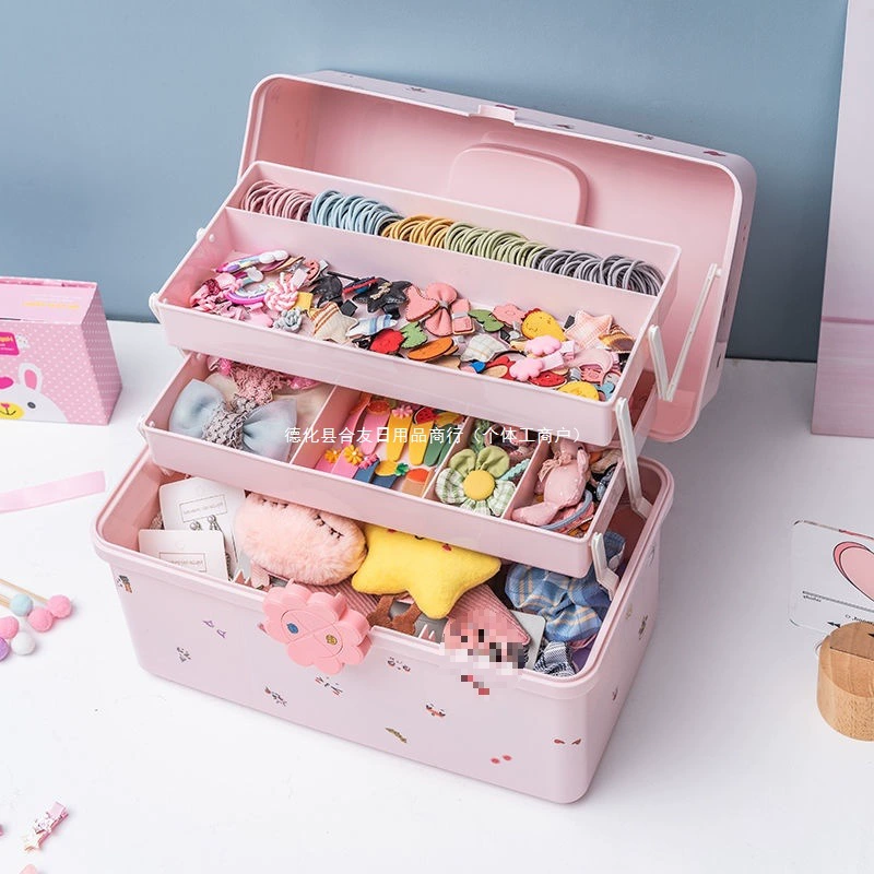 Детская коробка для хранения аксессуаров для волос, заколка для волос для девочек, резинка для волос, головные уборы, заколка для волос, кольцо для одевания, милая повязка на голову, шкатулка для драгоценностей