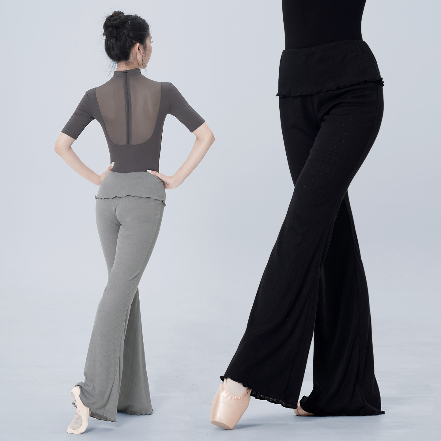 Dance Pants for Adults, Ballet Pants with a High-Waisted Straight-Leg Design, Height-Enhancing Flared Pants for Chinese Dance Practice and Body Shaping