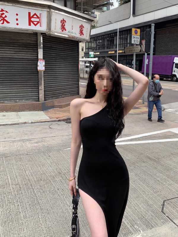 Black Shoulder Sleeveless Vest dress Women's Summer Sexy Spice Girls Split Midi Dress Waist Hip Skirt Black Shoulder Sleeveless Vest dress Women's Summer Sexy Spice Girls Split Midi Dress Waist Hip Skirt