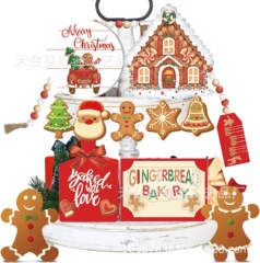 新しい国境を越えたクリスマス姜パイ人層トレイ装飾クリスマステーブル装飾農舎田舎風
