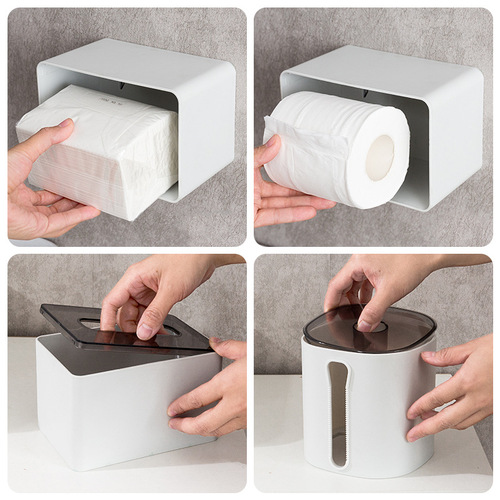Bathroom household punch-free roll paper box living room high-looking desktop paper box bedroom desktop paper box