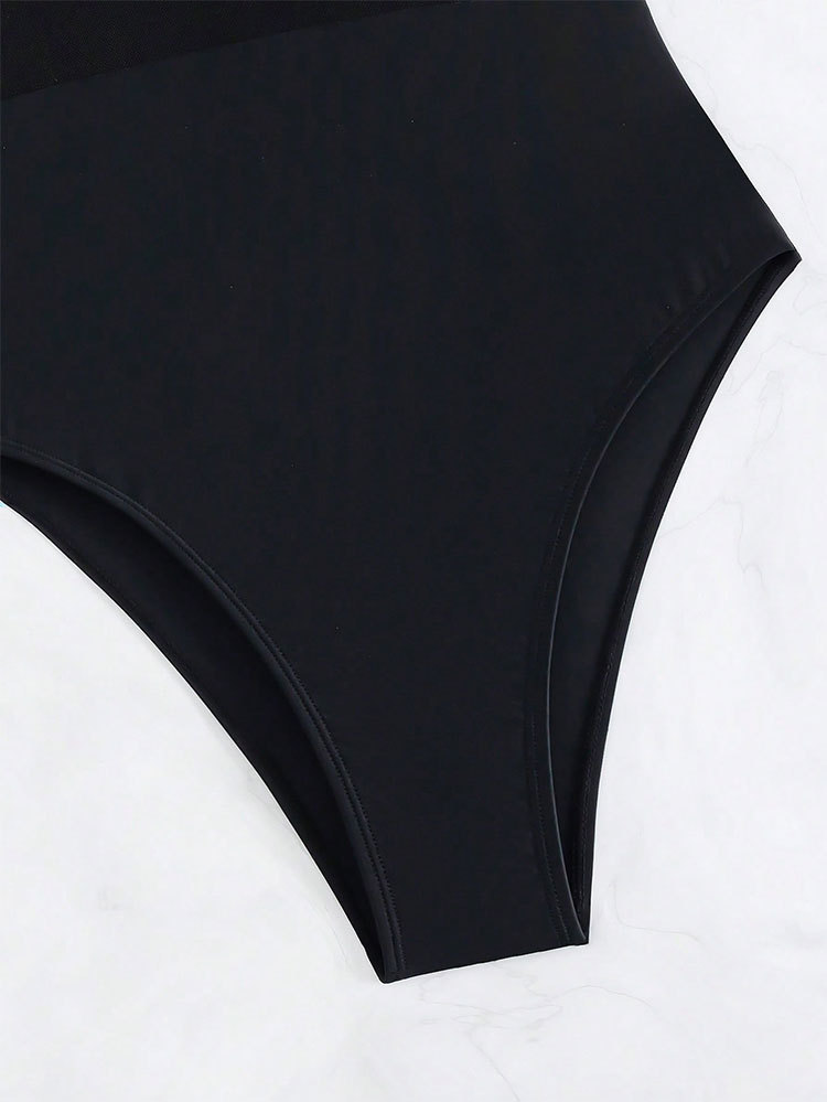 2024 Ny sexig magtäckande enfärgad V-hals bantning Hot Spring One Piece Bikini Baddräkt för kvinnor_voghion.com