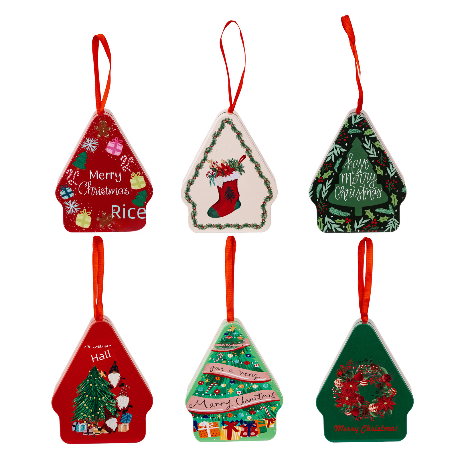 Caixa de lata impressa com desenhos animados poligonais, decorações de Natal, caixa de presente portátil para crianças_voghion.com