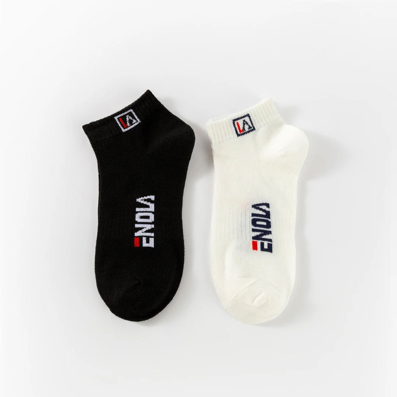 Men's and Women's Summer Thin Letter Low-Cut Boat Socks European and American Blue and Red Champion Trendy Brand Short Sports Socks