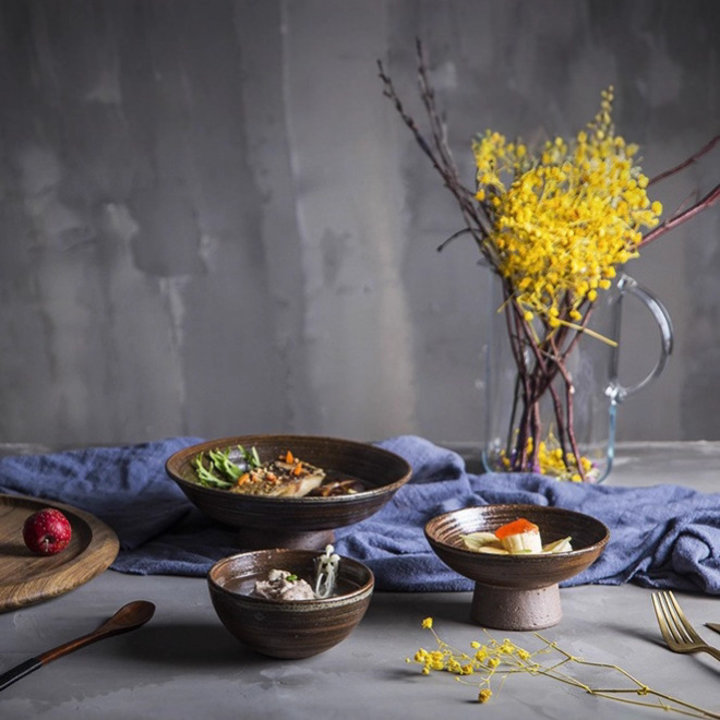Japanese Stoneware Tableware Household Fruit Plate Tableware Art Retro Pottery Tableware Tableware Pottery Plate Retro Art Tableware Japanese Stoneware Tableware Household Fruit Plate Tableware Art Retro Pottery Tableware Tableware Pottery Plate Retro Art Tableware
