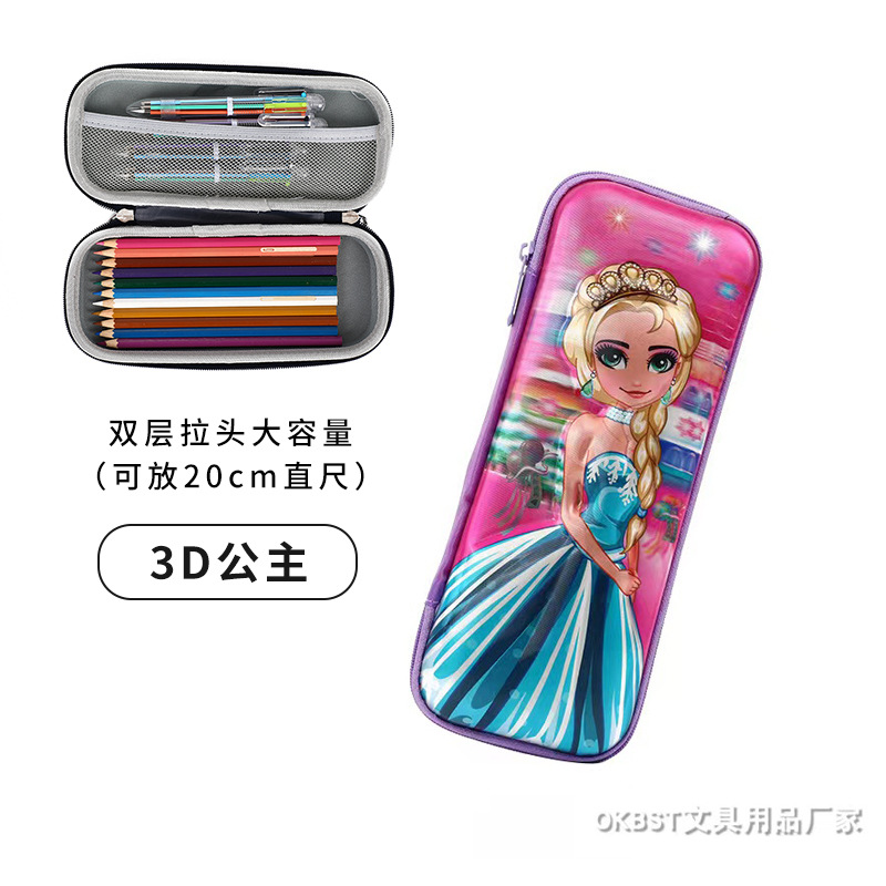 EVA de dibujos animados de la escuela primaria de los niños caja de lápiz 3D lindos niños y niñas caja de lápiz de gran capacidad creativa caja de lápiz
