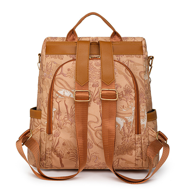 2024 nueva mochila antirrobo casual de todo fósforo para mujer, bordado de moda, mochila multifuncional de viaje al por mayor