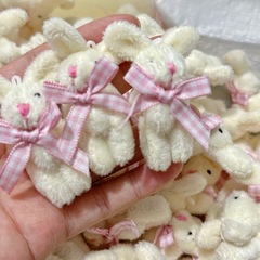 毛绒玩偶关节熊兔子蝴蝶结DIY2025可爱卡通公仔挂件钥匙扣