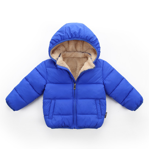 Amazon 2025 Children's Fleece-Lined Down Cotton-Padded Coat – Boys' and Girls' Hooded Plaid Style Baby Autumn and Winter Warm Jacket