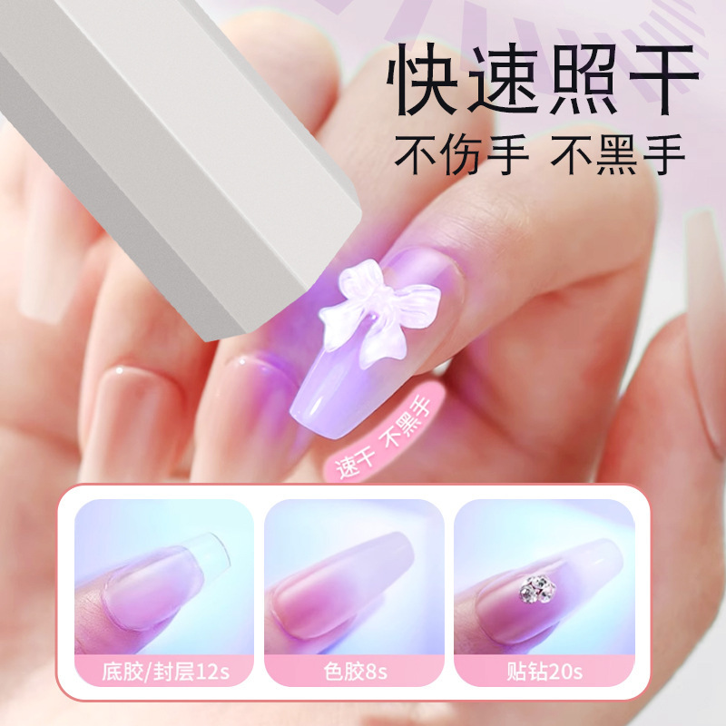 速干高效插电款一字美甲灯烤灯指甲油胶小型灯专用手持照灯批发|undefined