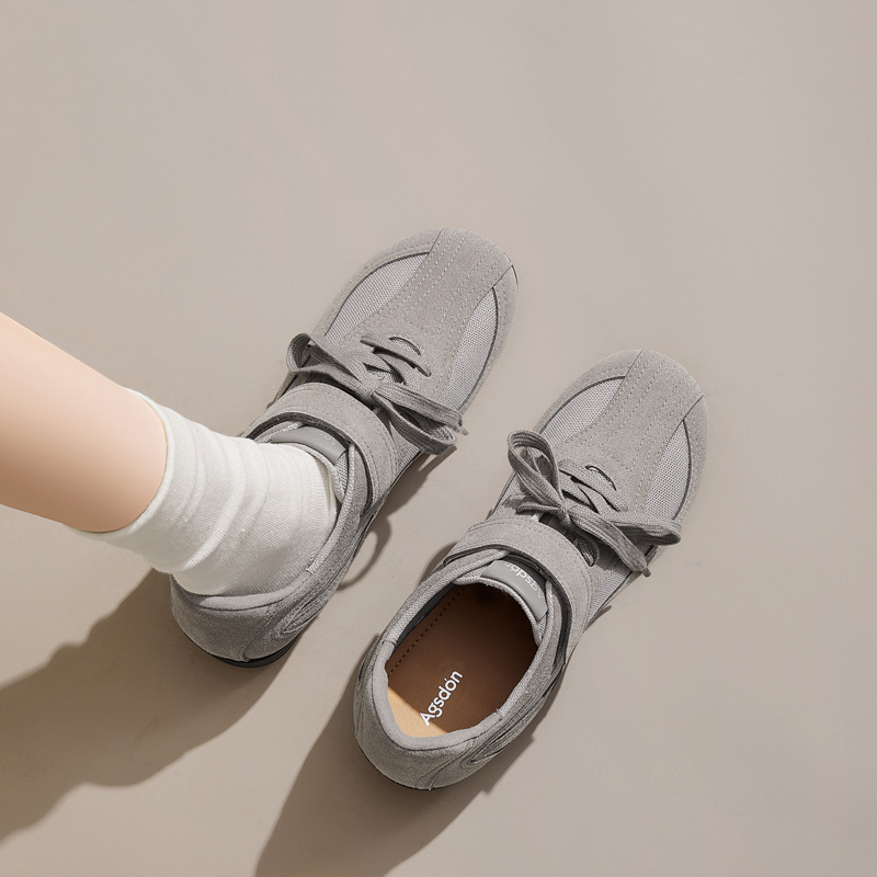 Zapatos de entrenamiento de ballet para mujeres 2025 nuevos zapatos de invierno Bocken de fondo plano deportivo casual Retro Gump