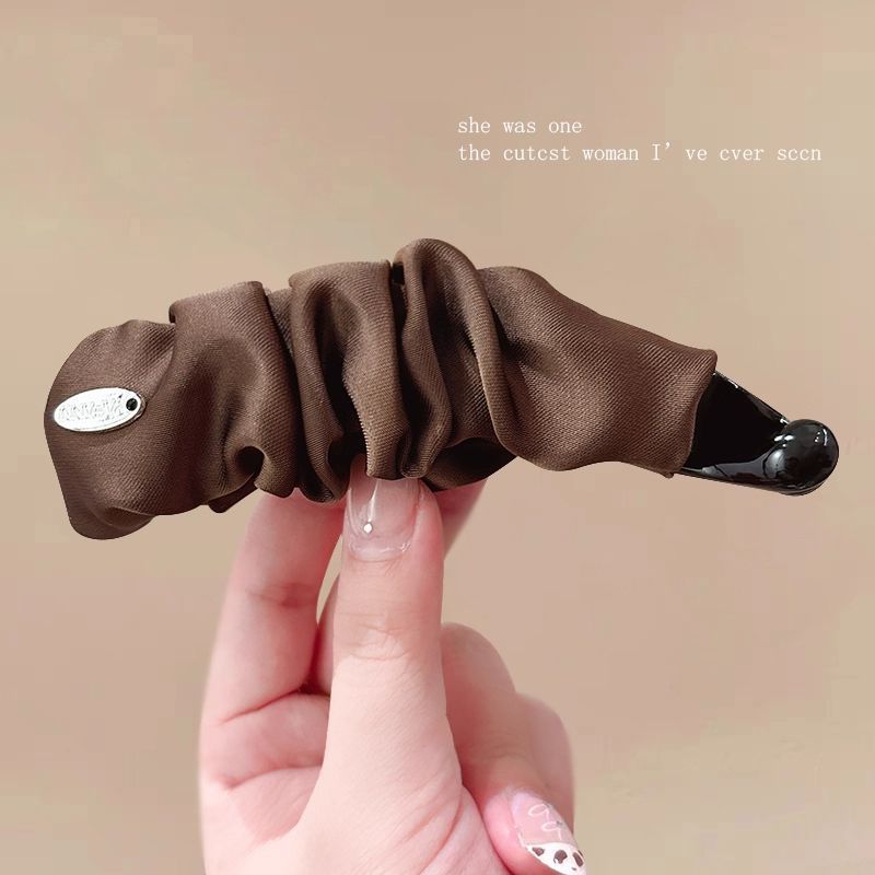Temperamento coreano satén clip de agarre de cola de caballo femenino artefacto flojo natural plegado adornos de cabello salvajes fijos image 20