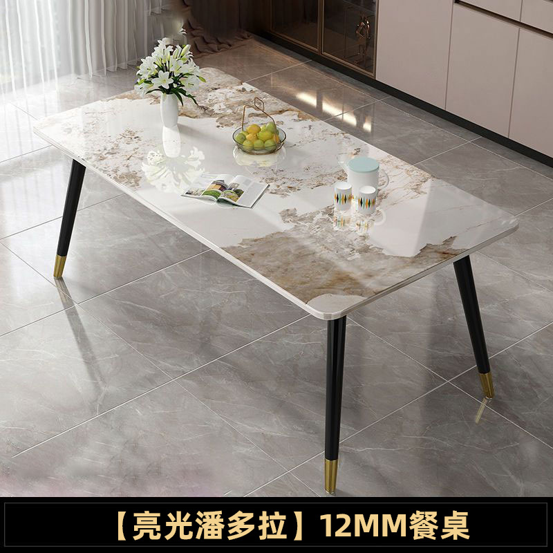 Los fabricantes de mesas de comedor de pizarra de roca modernas y simples suministran mesas de comedor rectangulares de apartamentos pequeños para el hogar, mesas de comedor de pizarra de roca al por mayor