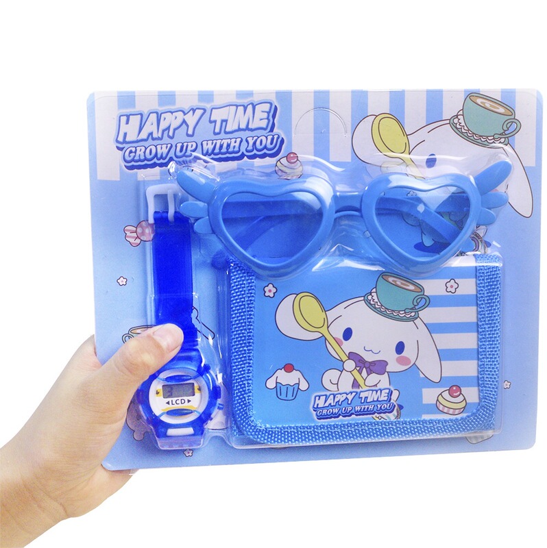 Sanliou Children's Watch Wallet Glasses Cinnamon Dog Cartoon Electronic Watch Coin Purse Kindergarten Student Gift