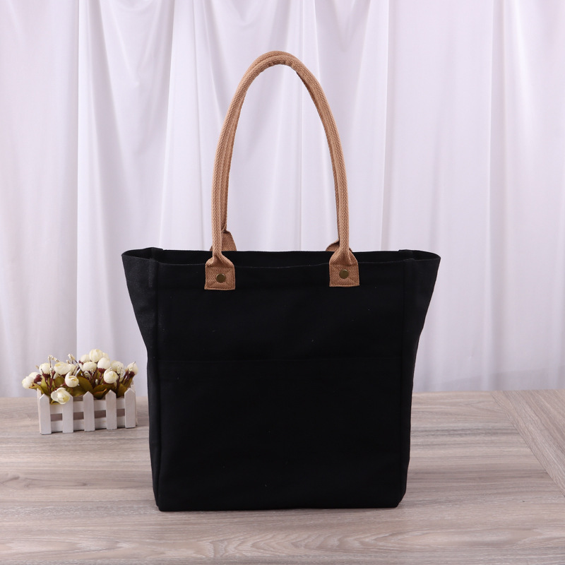 Women's canvas bag textured large bag gift printing simple commuter bag fashion shoulder bag women's bag handbag