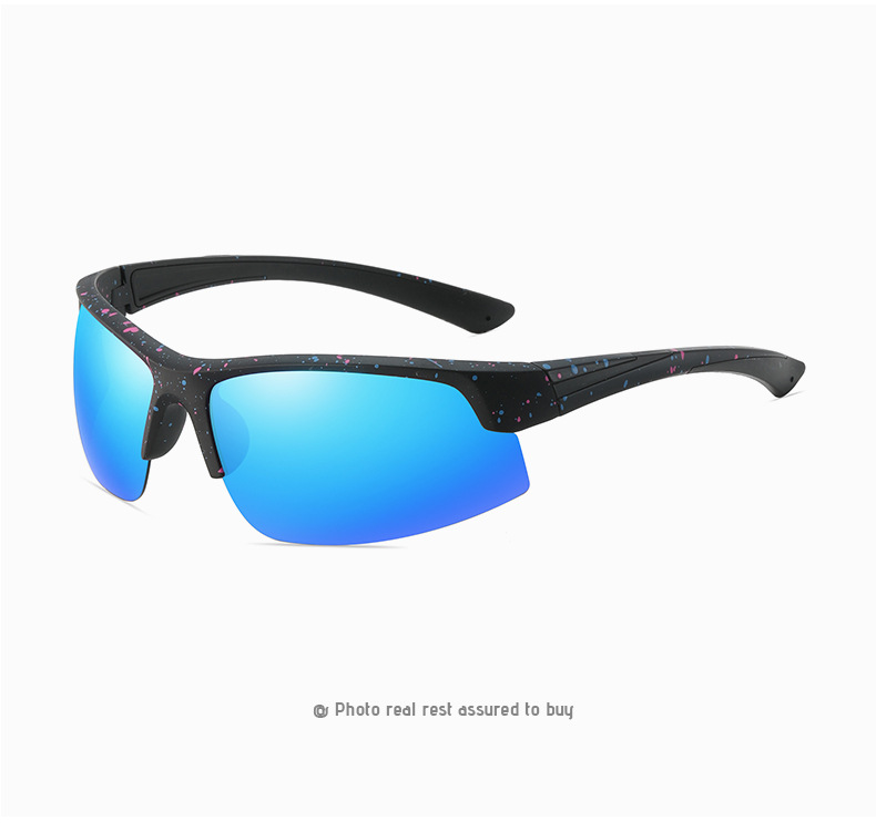 Retro Solid Color Tac Square Half Frame Sports Sunglasses display picture 4