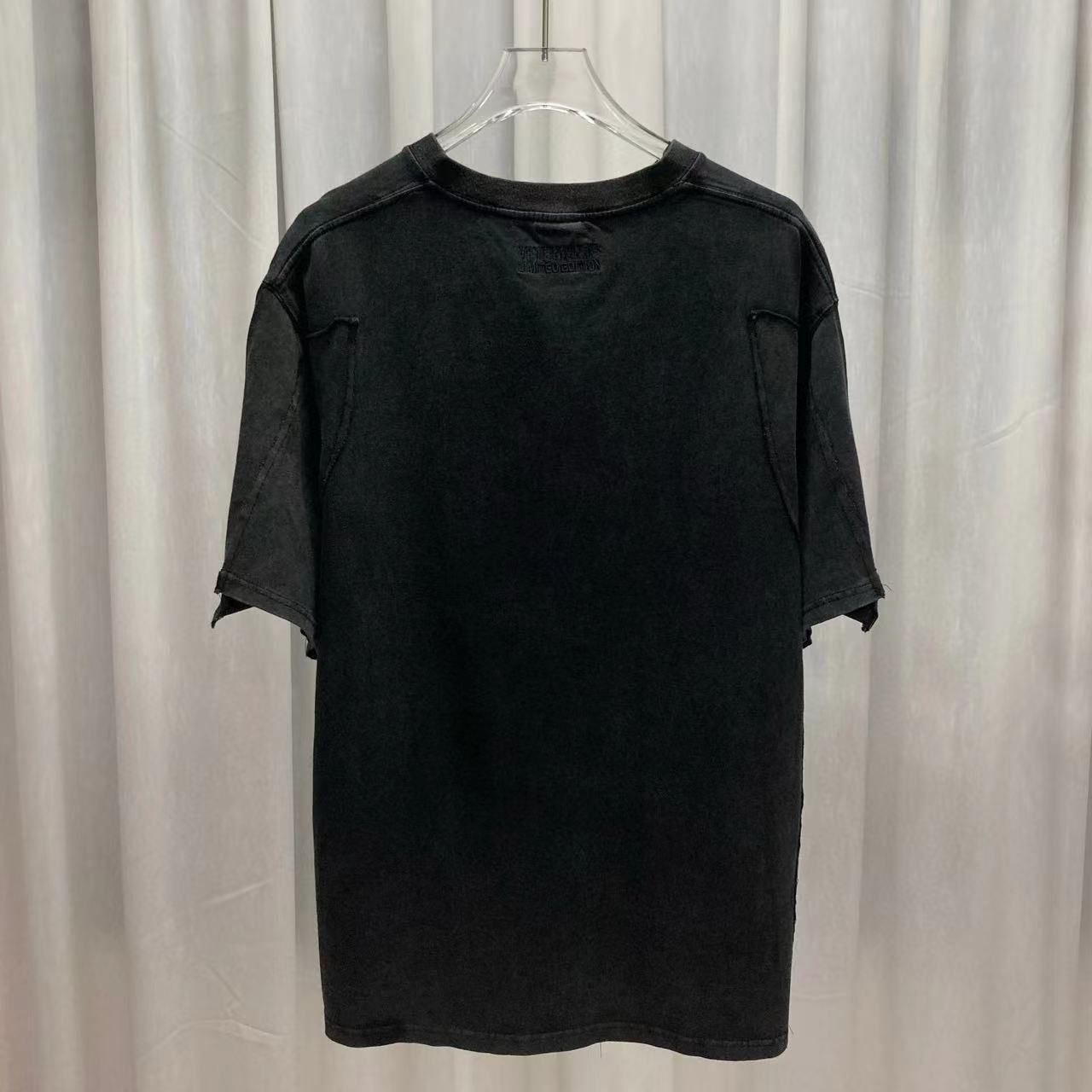 Men's Patchwork T-shirt With Letter Embroidery American Style_voghion.com
