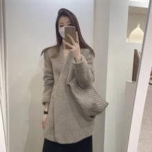 轻奢皮毛一体外套女真皮中长款V领柔软毛皮草苏力大衣