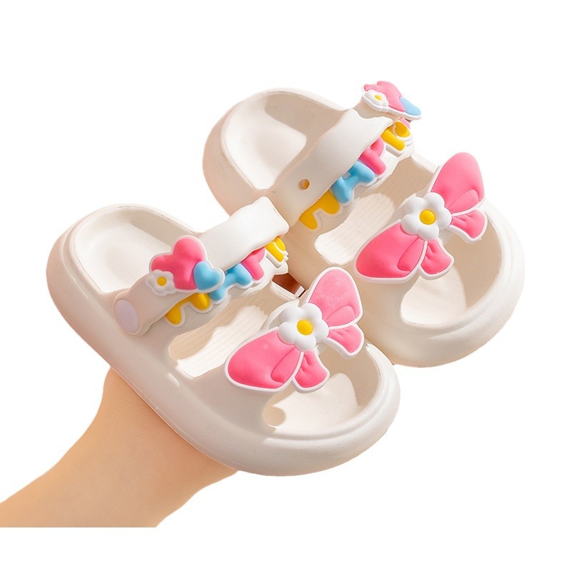 Zapatillas para niños de verano para niñas de dibujos animados de interior antideslizante bebé zapatillas para niños lindos zapatos de princesa de dos vías para niñas
