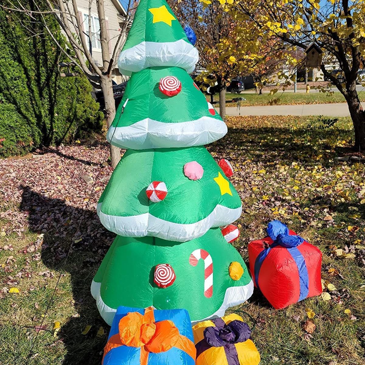 Cruz-frontera caliente 2,1 m luminoso árbol de Navidad inflable Navidad suministros de Navidad dulces muleta de regalo bolsa árbol