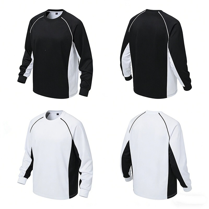 Cross-Border Long-Sleeved T-Shirts for Men and Women, Wide-Fit Plus-Size Basketball Jerseys, Crew Neck Sweatshirts, Men's Base Layer Tops