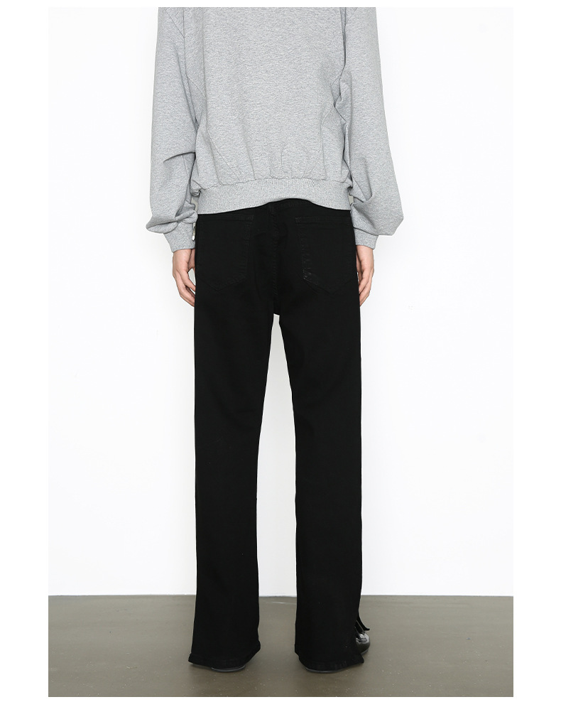 Men's Clothing Black Stretch Slim Fit Jeans For Men Loose Fit Versatile Basic Style Slimming Long Pants American High Street Denim_mkmklike.com
