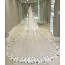 P 96081 White Lace Cathedral Wedding Veil ��ɫ�ٽz�^��