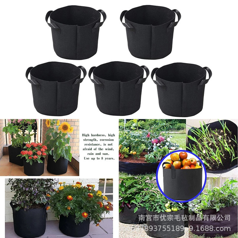 Bolsa de plantación de fieltro vegetal transfronteriza fresa patata bolsa de plantación de patata planta de semillero Cubo de plantación