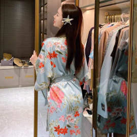 超美花色睡袍  和服风格  独特花花