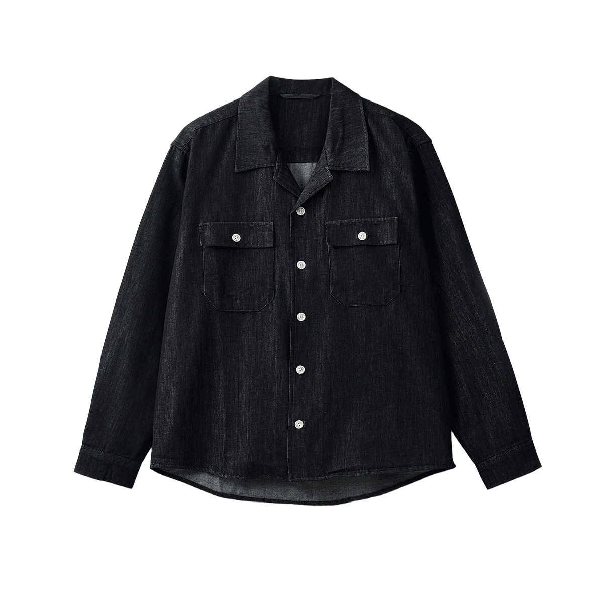 Abbigliamento uomo APO | Camicia da uomo con colletto cubano, maniche lunghe, primavera e autunno, di alta gamma, elegante, ampia, casual_voghion.com