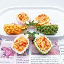 迷你仿真菠萝饭立体树脂小配件微缩食玩冰箱贴diy娃娃屋饰品道具