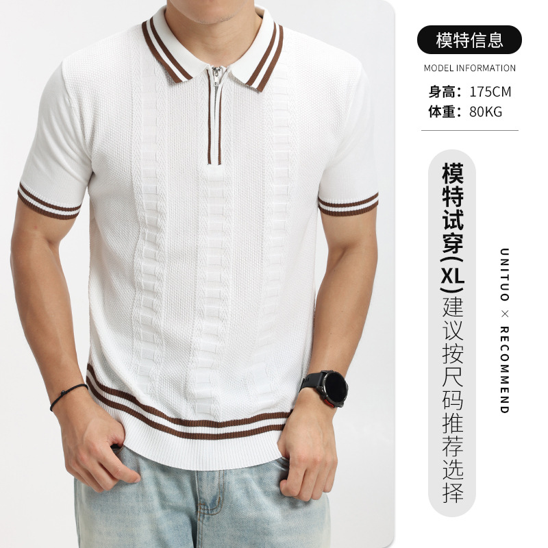 Camiseta de polo de hielo de alta calidad para hombres de verano de negocios casuales de viento Paul llevó camiseta de manga corta para hombres