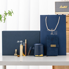 陶瓷帶蓋茶水分離馬克杯創意實用木柄水杯隨手茶杯禮盒伴手禮禮品