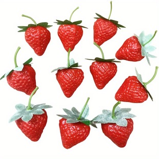 Simulated Fruit Strawberry Plastic Fake Fruit and Vegetable Strawberry Model Decorative Ornaments Kidsren's Toys Kindergarten Teaching Props